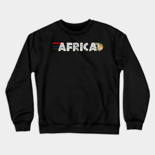 African Flag Colors Distressed Spotted Hyena Crewneck Sweatshirt